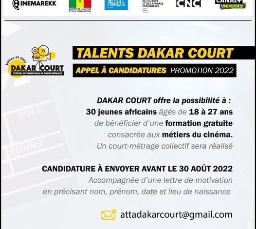 Talents Dakar Court | Appel à candidature – Promotion 2022